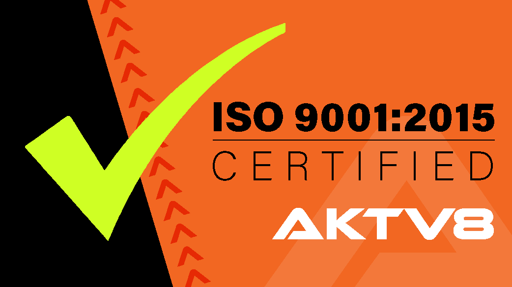 AKTV8-ISO 9001:2015 Certified Graphic